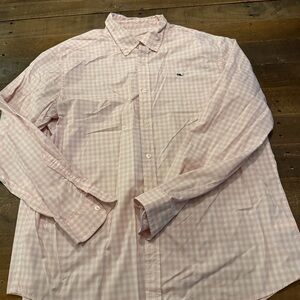 Vineyard Vines Pink Check Performance Button Down Shirt XL
